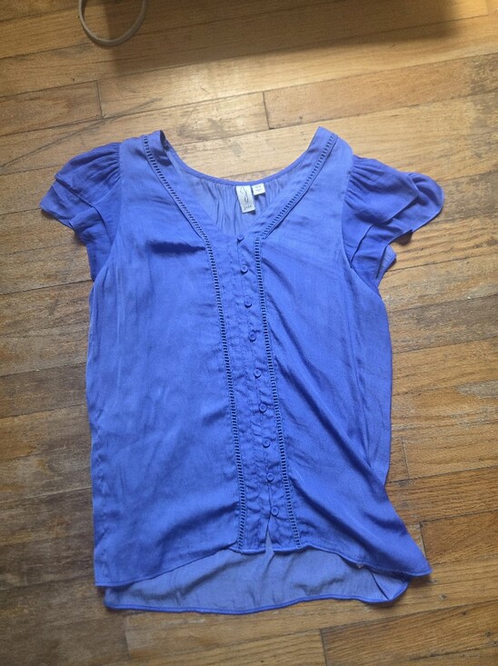 Joie Tops - Joie Women’s Pink Solid V-Neck Short Sleeve Pleated Blouse Top Size M